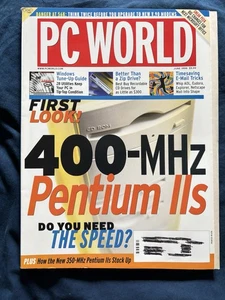 Vintage Computer Magazine 1998 PC World "First Look 400-MHz Pentium IIs" - Picture 1 of 2