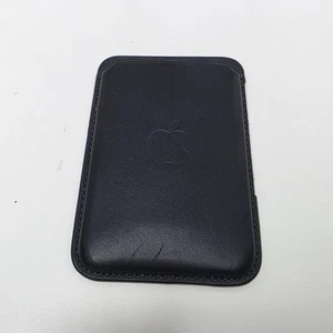 Apple Black Leather Wallet with MagSafe For iPhone (Not Find My) Offical Brand - Photo 1 sur 8