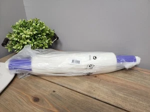 Vintage Tupperware Rolling Pin 16 In Fill N Chill Rolling Pin Blue White New - Picture 1 of 4