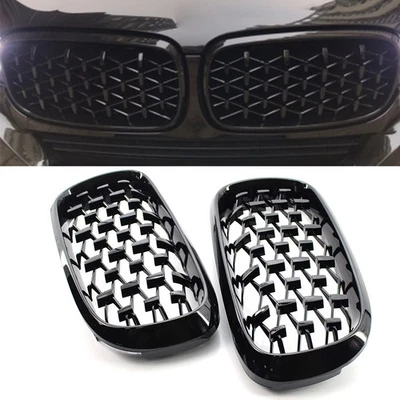 Front Grille Glossy Black Diamond Meteor Style For BMW X5 F15 2014-2016 US stock Foto 1 de 4