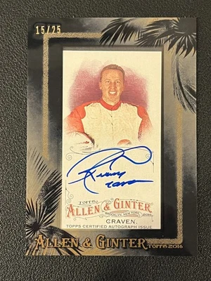 Ricky Craven 2016 Topps Allen & Ginter Mini Frame Auto /25 AGA-RC - Image 1 of 2