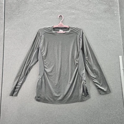 Nike Pro Combat Men Shirt XL Gray Dri-Fit Activewear Logo Long Sleeve Fitted - Image 1 of 4