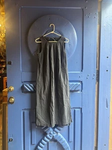 NAU Dark Blue Dress Womens Boho Tunic Pockets Small Linen Cotton Knee - Picture 1 of 8