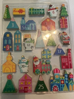 Advent calendar wooden shaped countdown holiday decoration New 25 pieces - Image 1 of 4