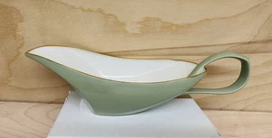 Lenox Small Gravy Boat Jade Green Color Gold Trim Made In USA - Picture 1 of 8