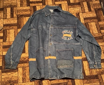 Jaqueta jeans vintage Pelle Pelle logotipo rara masculina GG - Imagem 1 de 3