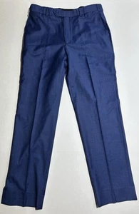 Traje Pantalones de vestir Seven/26 Super 130'S de lana merino para hombre azul marino 32x32 informales usados en excelente estado - Imagen 1 de 7