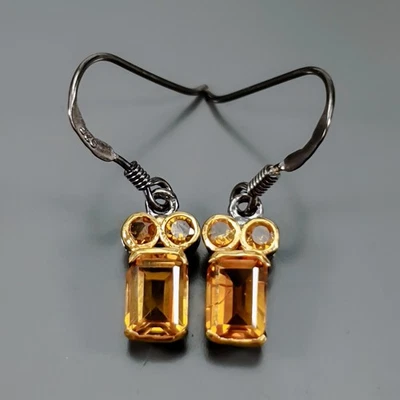 Pendientes Joyería Citrino Natural Plata de Ley 925/E129997 Foto 1 de 4