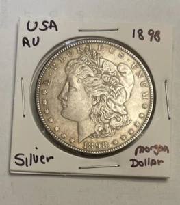 1898 $1 Morgan Silver Dollar - Picture 1 of 2