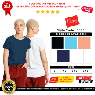 Hanes 5680 Women's Comfort Soft Short Sleeve Tshirt Tagless Essential-T T-Shirt - Изображение 1 из 2