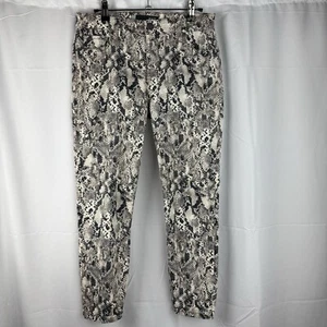Kut from the Kloth Jeans Women's 4 Connie Skinny Crop Gray Snakeskin Denim Pant - Picture 1 of 14