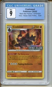 Pokemon Coalossal SWSH024 - CGC 9 Mint - Staff Pre-Release Black Star Promo 2020 - Picture 1 of 2
