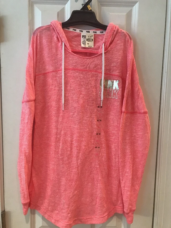 Victoria's Secret Pink Slouchy Pullover Open Back Tunic Sweater Hoodie XS