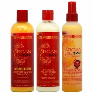 Creme of Nature Argan Oil Shampoo, Treatment, Shine Leave-In Conditioner Set - Picture 1 of 1