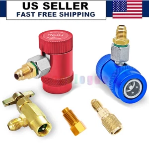 2Pcs A/C R1234yf Quick Connector Coupler Adapter Auto High & Low Manifold Gauge - Picture 1 of 27