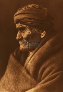 GERONIMO APACHE NATIVE AMERICAN CHIEF BY EDWARD S. CURTIS 13X19 B&W PHOTO - Picture 1 of 4