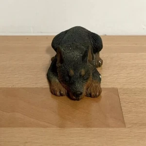 1998 BRUE SANDICAST Lil Snoozers Black Doberman Pincher Collectible Figurine - Picture 1 of 5