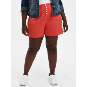 NWT Torrid red button fly linen short wide leg silhouette lightweight plus size - Picture 1 of 3
