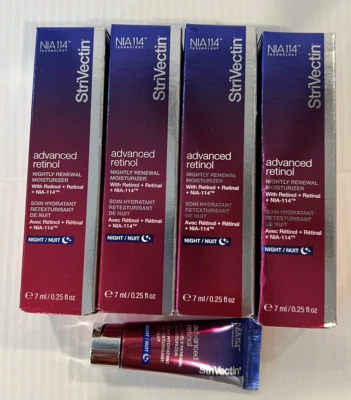 5 Hidratantes Retinol Renovación Nocturna Strivectin Avanzado 7 ml Cada uno   Foto 1 de 4