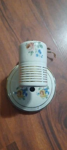 Vintage Art Deco Porcelain Ceramic Double Socket Wall Light Fixture Floral - Picture 1 of 3