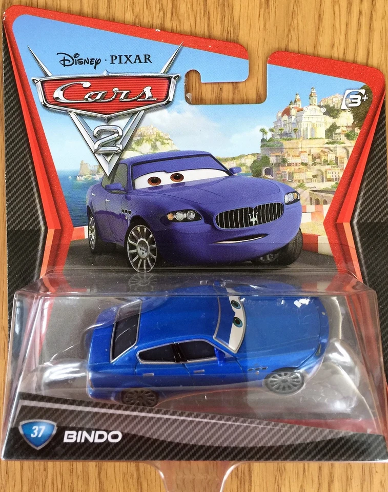 Disney Pixar Cars Bindo #37 Blue Eyes Diecast Blue Maserati regalo de Navidad NUEVO Foto 1 de 1