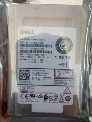 NEW 02WVYG 2WVYG DELL KPM5XVUG1T92 1.92TB 2.5" SAS 12G MU SSD Solid State Drive - Image 1 of 4
