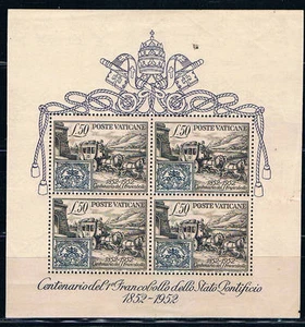 Vaticano. Hoja Bloque Centenario del sello. Valor 300 Euros - Imagen 1 de 1