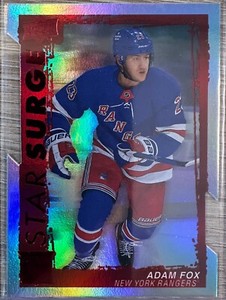 ADAM FOX 2023-24 UPPER DECK SERIES 1 STAR SURGE RED DIE CUT SP #SS-27 NY RANGERS