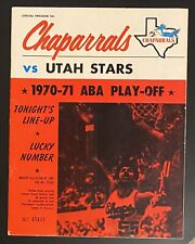 1970-71 Dallas Chaparrals vs Utah Stars ABA Playoff Program-Gene Moore Ron Boone