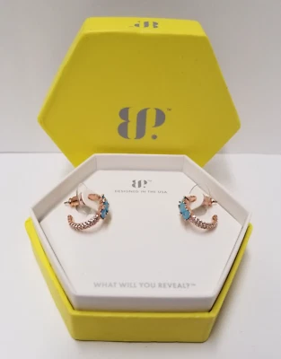 Pendientes Bomb Party "Krissy" LC Topacio Azul Cristal Hielo Chapados en Oro Rosa Foto 1 de 4