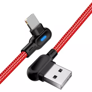 For iPhone 14 13 12 11 XR 8 Charger Cord 3/6Ft 90 Degree USB Fast Charging Cable - Picture 1 of 14