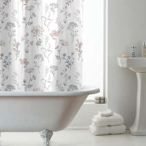 Country Club Fleur Floral Shower Curtain With Rings 180 x 180cm - Picture 1 of 2
