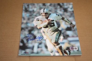FOTO FIRMATA 8X10 OAKLAND RAIDERS FRED BILETNIKOFF SB XI MVP HOF 88 BECKETT PF - Foto 1 di 1