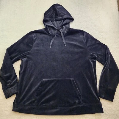 Sudadera con Capucha de Terciopelo Cuddl Duds Lg Negra Bolsillo Canguro Suave Caprichosa Gótica Foto 1 de 4