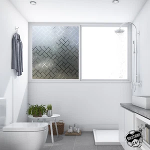 Privacy Glass Diagonal Frosted Film Home Decor Window Tint Static Cling Big Cut - Picture 1 of 8