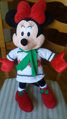 Disney Minnie Mouse Christmas Winter Decor 24 Inch Free-standing  Plush Toy - Image 1 of 3