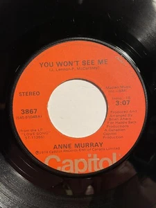 Anne Murray “You Won’t See Me” Capitol 7” 45 VG+ - Picture 1 of 4