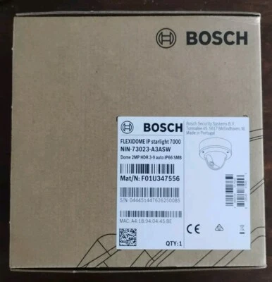 Bosch NIN-73023-A3ASW FLEXIDOME IP Starlight 7000 Dome 2MP HDR  3-9mm auto, IP66 - Image 1 of 4