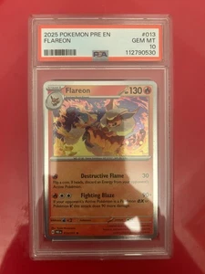 PSA 10 2025 Pokemon PRE EN Flareon #013 GEM MINT Slab - Picture 1 of 2