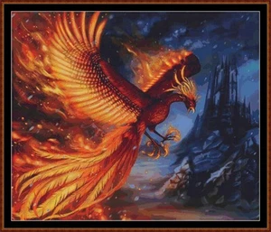 PHOENIX FLIGHT cross stitch pattern (punto cruz) { - Picture 1 of 5