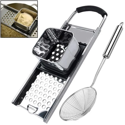 Premium Stainless Steel Spaetzle Maker with Comfort Grip Handle, Stainless St... - Image 1 of 4