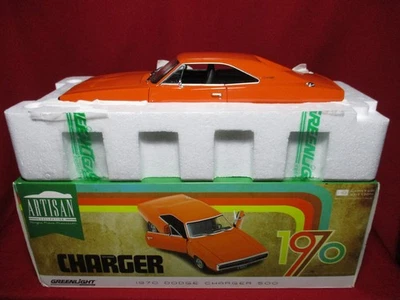 1:18 Scale 1970 Dodge Charger 500 Orange Greenlight Diecast Model Car Mopar - Image 1 of 4