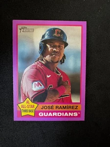 Jose Ramírez 2025 Topps Heritage púrpura claro paralelo SP Guardians #169 - Imagen 1 de 2