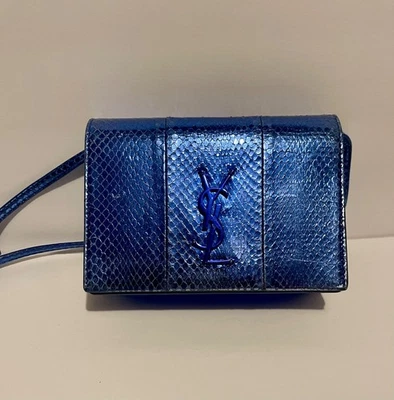 Бумажник YSL Kate Toy с металлическим ремешком синий черный - Изображение 1 из 4
