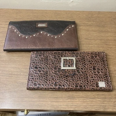 dos Miche Bolso de Mano Shell Solo Uno Negro y Marrón, Un Animal Tipo Piel Marrón Foto 1 de 4