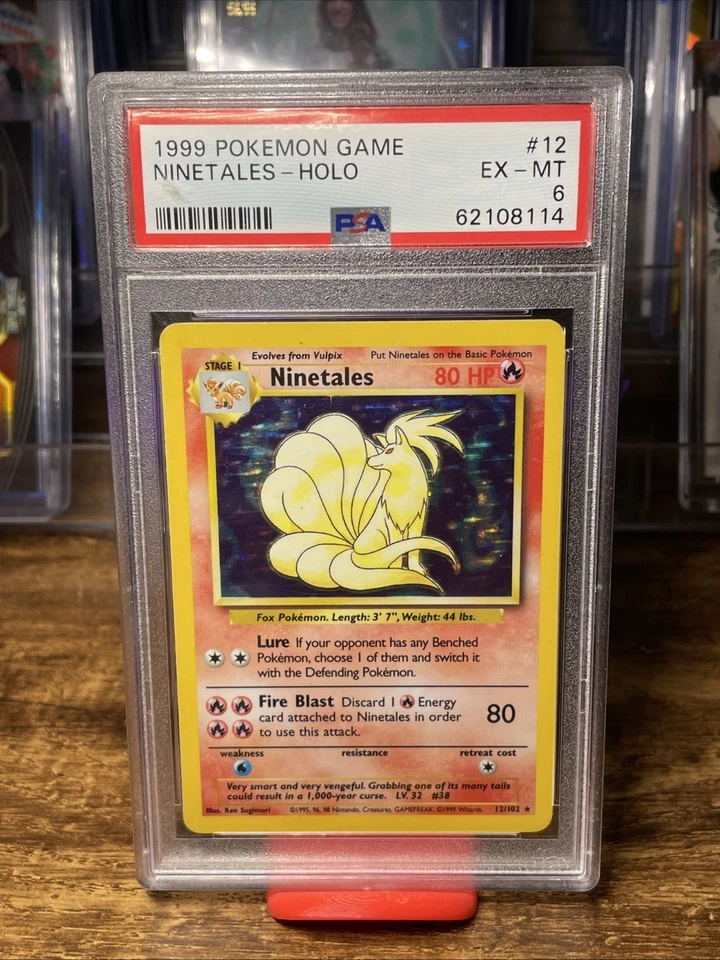 1999 Pokemon Game #12 Ninetales Holo Card PSA 6 - Image 1 of 1