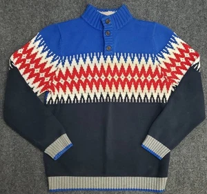Lands End Kids 18-20 Sweater Button Collar Pullover Blue - Picture 1 of 6