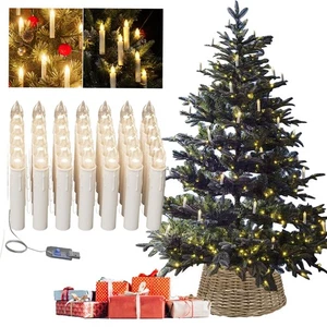 LED Kerzen Lichterkette 20 Lichter Weihnachtskerzen USB Kabel Christbaumkerzen - Bild 1 von 7