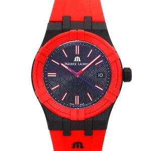 MAURICE LACROIX AIKON TIDE AI2008 Quarts Red Dial Mens Watch 90296367 - Picture 1 of 7
