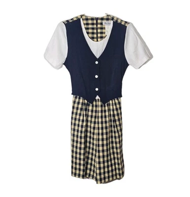 Mameluco Miss Dorby para mujer años 90 talla 8 azul pequeño/crema vintage  Foto 1 de 4